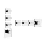Gessi Inverso Diamantato Bateria prysznicowa termostatyczna podtynkowa 3-drożna - element zewnętrzny Chrom 43216.031