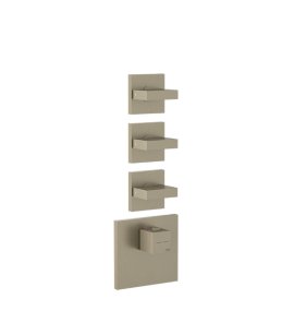 Gessi Inverso Diamantato Bateria prysznicowa termostatyczna podtynkowa 3-drożna - element zewnętrzny Finox Brushed Nickel 43216.149