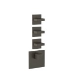 Gessi Inverso Diamantato Bateria prysznicowa termostatyczna podtynkowa 3-drożna - element zewnętrzny Black Metal Brushed PVD 43216.707