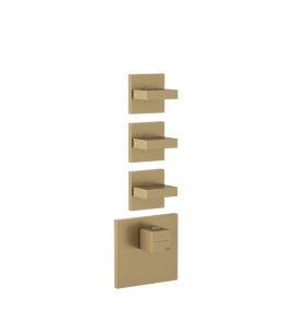 Gessi Inverso Diamantato Bateria prysznicowa termostatyczna podtynkowa 3-drożna - element zewnętrzny Warm Bronze Brushed PVD 43216.726