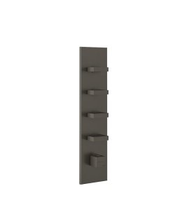 Gessi Inverso Diamantato Bateria prysznicowa termostatyczna podtynkowa 4-drożna - element zewnętrzny Black Metal Brushed PVD 43028.707