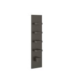 Gessi Inverso Diamantato Bateria prysznicowa termostatyczna podtynkowa 4-drożna - element zewnętrzny Black Metal Brushed PVD 43028.707