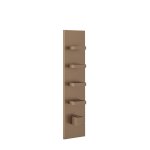 Gessi Inverso Diamantato Bateria prysznicowa termostatyczna podtynkowa 4-drożna - element zewnętrzny Copper Brushed PVD 43028.708