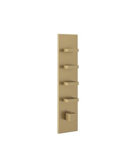 Gessi Inverso Diamantato Bateria prysznicowa termostatyczna podtynkowa 4-drożna - element zewnętrzny Warm Bronze Brushed PVD 43028.726