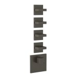 Gessi Inverso Diamantato Bateria prysznicowa termostatyczna podtynkowa 4-drożna - element zewnętrzny Black Metal Brushed PVD 43218.707