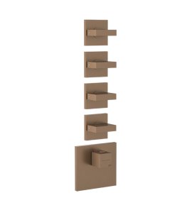 Gessi Inverso Diamantato Bateria prysznicowa termostatyczna podtynkowa 4-drożna - element zewnętrzny Copper Brushed PVD 43218.708