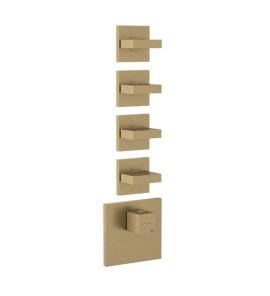 Gessi Inverso Diamantato Bateria prysznicowa termostatyczna podtynkowa 4-drożna - element zewnętrzny Warm Bronze Brushed PVD 43218.726
