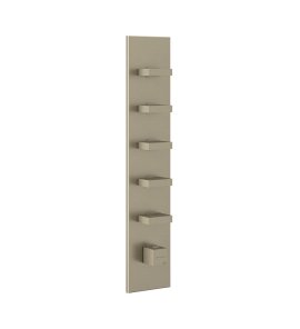 Gessi Inverso Diamantato Bateria prysznicowa termostatyczna podtynkowa 5-drożna - element zewnętrzny Finox Brushed Nickel 43030.149