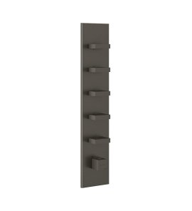 Gessi Inverso Diamantato Bateria prysznicowa termostatyczna podtynkowa 5-drożna - element zewnętrzny Black Metal Brushed PVD 43030.707
