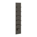 Gessi Inverso Diamantato Bateria prysznicowa termostatyczna podtynkowa 5-drożna - element zewnętrzny Black Metal Brushed PVD 43030.707