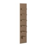 Gessi Inverso Diamantato Bateria prysznicowa termostatyczna podtynkowa 5-drożna - element zewnętrzny Copper Brushed PVD 43030.708