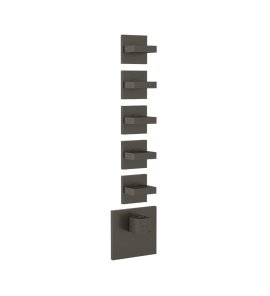 Gessi Inverso Diamantato Bateria prysznicowa termostatyczna podtynkowa 5-drożna - element zewnętrzny Black Metal Brushed PVD 43220.707