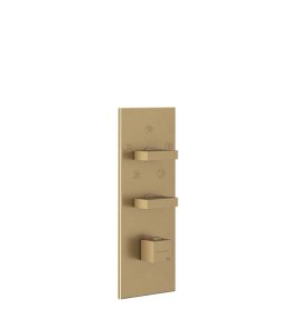 Gessi Inverso Diamantato Bateria prysznicowa termostatyczna podtynkowa 5-drożna - element zewnętrzny Warm Bronze Brushed PVD 43032.726
