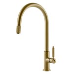 Gessi Venti20 Bateria kuchenna obrotowa z wyciąganą wylewką brass brushed PVD 60622.727