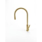 Gessi Venti20 Bateria kuchenna obrotowa z wyciąganą wylewką brass brushed PVD 60622.727