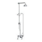 Lefroy Brooks Classic Bateria wannowa 2-otworowa z deszczownicą Ø 200 mm oraz z zestawem prysznicowym Chrom CH1701CP