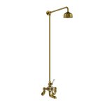 Lefroy Brooks Classic Bateria wannowa termostatyczna 2-otworowa ścienna z deszczownicą Ø 129 mm Antique Gold WMGD8821AG