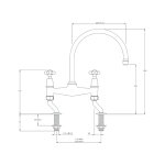 Lefroy Brooks Classic Bateria kuchenna 2-otworowa Polished Brass CH1517PB