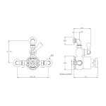 Lefroy Brooks Classic Bateria termostatyczna natryskowa z zaworem ciśnieniowym na jednodrożna Chrom BL8725CP