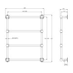 Lefroy Brooks Classic Grzejnik łazienkowy wodny 610x762 mm Silver Nickel LB3200NK