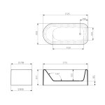 Lefroy Brooks Classic Wanna wolnostojąca 1725x610 mm Biały mat LB8644MW