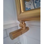 Sunerzha Bodes Grzejnik łazienkowy ścienny 80x50 cm Złoty szczotkowany z zaworami BO8050BG + RMVS-PEX-BG