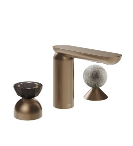 Gessi Perle Bateria umywalkowa 3-otworowa bez korka copper brushed pvd/murano battuto/murano pulegoso 74868.708