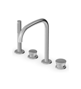 Zucchetti Sablier Bateria wannowa 4-otworowa z wyciąganą słuchawką Brushed Stainless Steel ZSL514.X