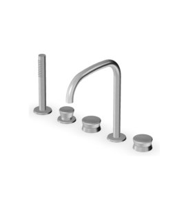 Zucchetti Sablier Bateria wannowa 5-otworowa z wyciąganą słuchawką Brushed Stainless Steel ZSL5519.X