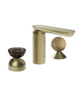 Gessi Perle Bateria umywalkowa 3-otworowa bez korka brass brushed pvd/murano battuto/onyx cola 74838.727