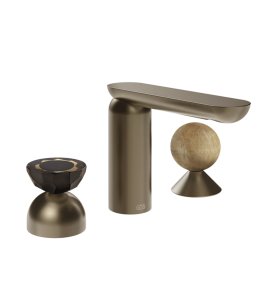 Gessi Perle Bateria umywalkowa 3-otworowa bez korka coffee bronze brushed pvd/murano battuto/onyx cola 74838.761