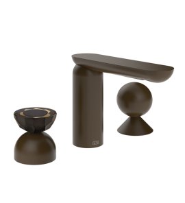 Gessi Perle Bateria umywalkowa 3-otworowa bez korka dark bronze/murano battuto/metal 74808.845