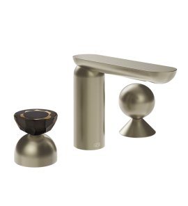 Gessi Perle Bateria umywalkowa 3-otworowa bez korka finox brushed nickel/murano battuto/metal 74808.149