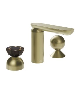 Gessi Perle Bateria umywalkowa 3-otworowa bez korka brass brushed pvd/murano battuto/metal 74808.727
