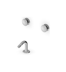 Zucchetti Sablier Bateria bidetowa podtynkowa z wylewką stojącą Brushed Stainless Steel ZSL5737.X