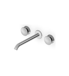 Zucchetti Sablier Bateria umywalkowa podtynkowa 3-otworowa - element zewnętrzny Brushed Stainless Steel ZSL5780.X