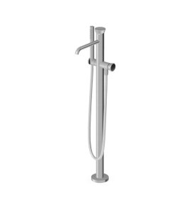 Zucchetti Sablier Bateria wannowa wolnostojąca z zestawem natryskowym - element zewnętrzny Brushed Stainless Steel ZSL730.X