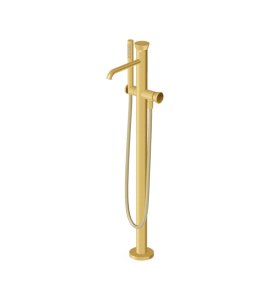 Zucchetti Sablier Bateria wannowa wolnostojąca z zestawem natryskowym - element zewnętrzny Brushed Gold PVD ZSL730.XP41