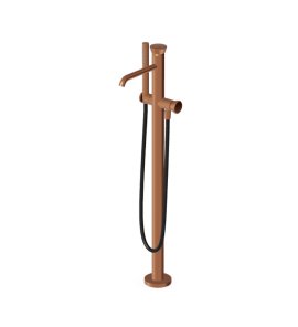 Zucchetti Sablier Bateria wannowa wolnostojąca z zestawem natryskowym - element zewnętrzny Brushed Copper PVD ZSL730.XP91