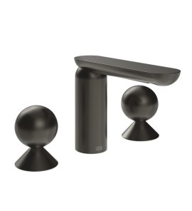 Gessi Perle Bateria umywalkowa 3-otworowa bez korka black metal brushed pvd/metal/metal 74005.707