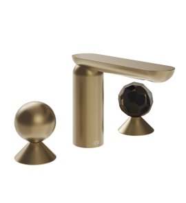 Gessi Perle Bateria umywalkowa 3-otworowa bez korka warm bronze brushed pvd/metal/murano sfaccettato 74025.726