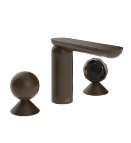 Gessi Perle Bateria umywalkowa 3-otworowa bez korka dark bronze/metal/murano sfaccettato 74025.845