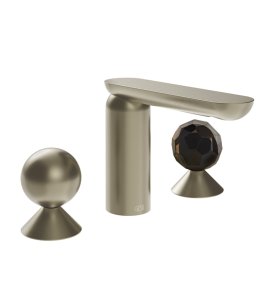 Gessi Perle Bateria umywalkowa 3-otworowa bez korka finox brushed nickel/metal/murano sfaccettato 74025.149