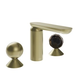 Gessi Perle Bateria umywalkowa 3-otworowa bez korka brass brushed pvd/metal/murano sfaccettato 74025.727