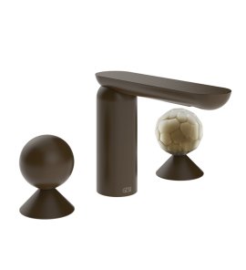 Gessi Perle Bateria umywalkowa 3-otworowa bez korka dark bronze brushed pvd/metal/murano battuto 74045.845
