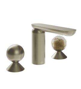 Gessi Perle Bateria umywalkowa 3-otworowa bez korka finox brushed nickel/metal/murano battuto 74045.149