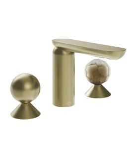 Gessi Perle Bateria umywalkowa 3-otworowa bez korka brass brushed pvd/metal/murano battuto 74045.727