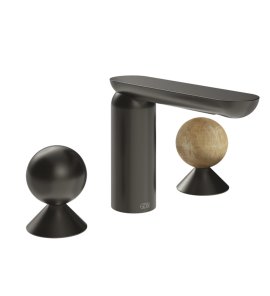 Gessi Perle Bateria umywalkowa 3-otworowa bez korka black metal brushed pvd/metal/onyx cola 74035.707