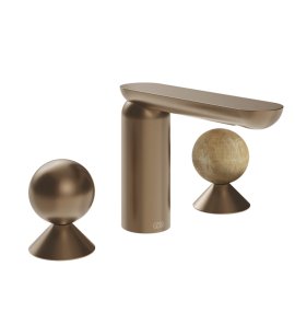 Gessi Perle Bateria umywalkowa 3-otworowa bez korka copper brushed pvd/metal/onyx cola 74035.708