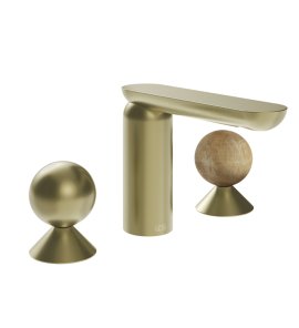 Gessi Perle Bateria umywalkowa 3-otworowa bez korka brass brushed pvd/metal/onyx cola 74035.727